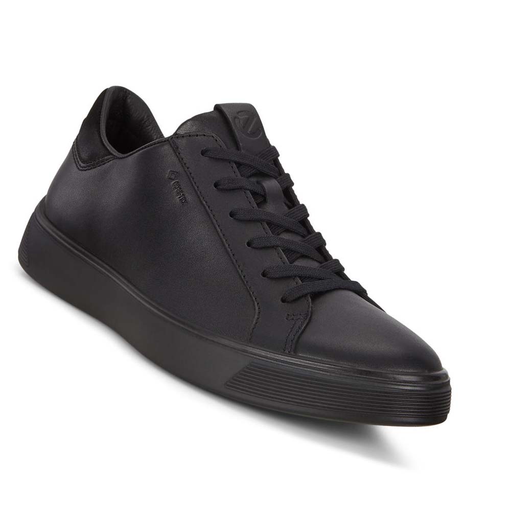 Men's Ecco Street Tray Gtx Sneakers Black | USA 663MQZ